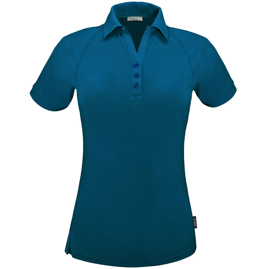 Stencil The Infinity Polo | Ladies | Short Sleeve Denim Blue Shirts & Tops