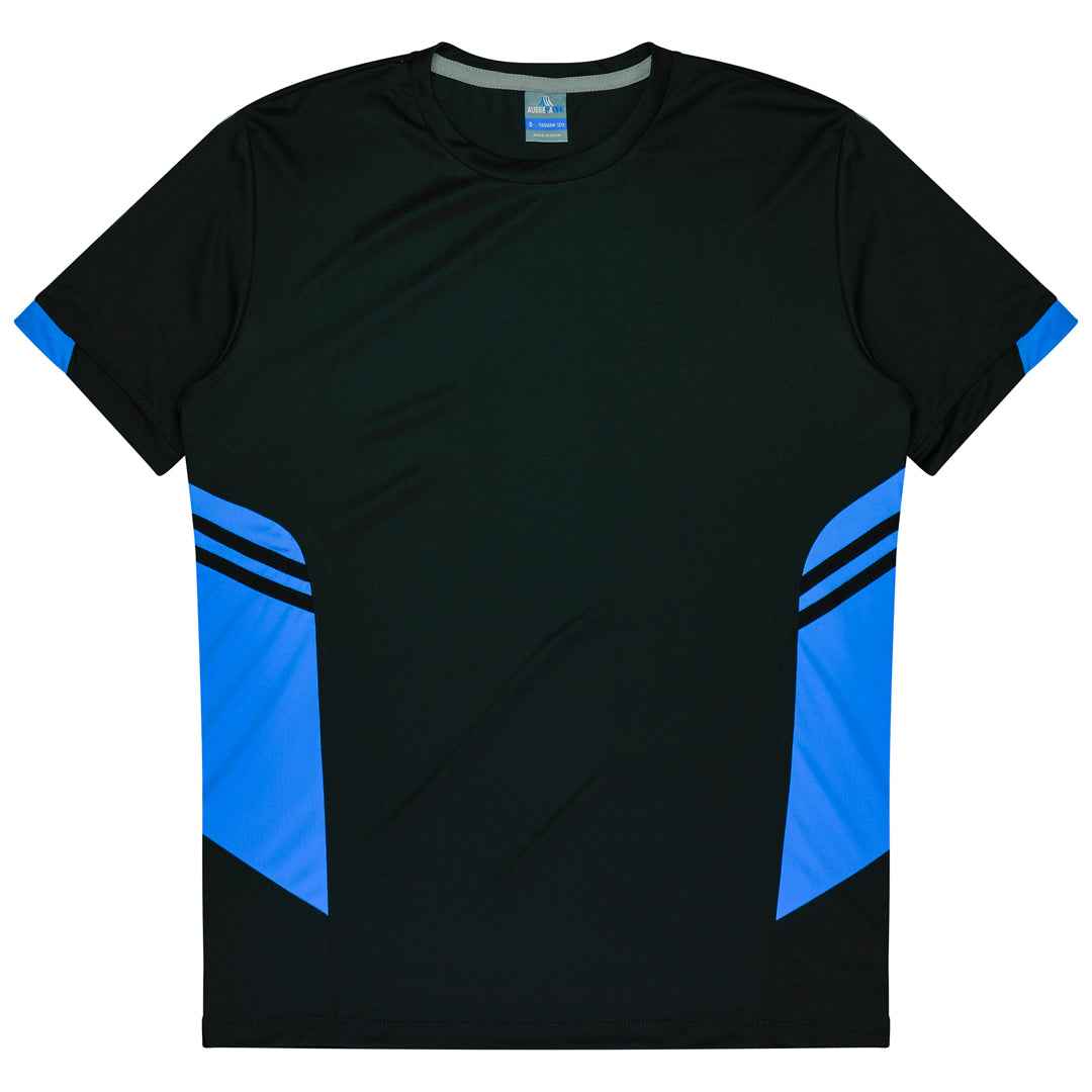 Aussie Pacific The Tasman Tee | Mens | Short Sleeve | Black Base Black/Cyan Shirts & Tops