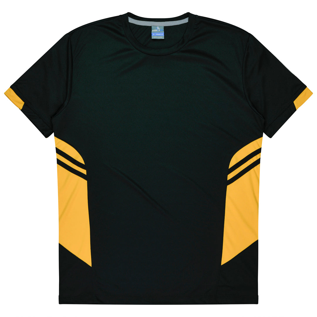 Aussie Pacific The Tasman Tee | Mens | Short Sleeve | Black Base Black/Gold Shirts & Tops