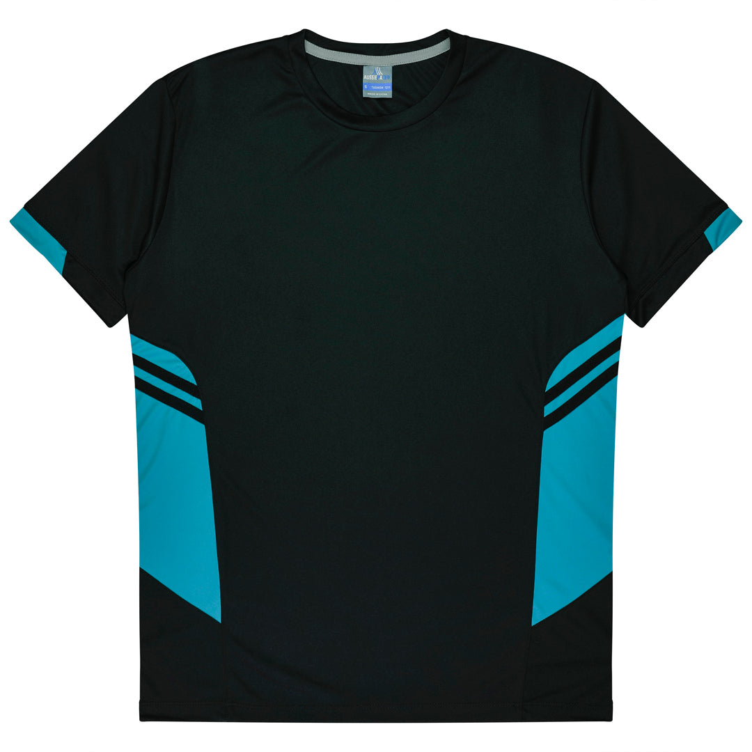 Aussie Pacific The Tasman Tee | Mens | Short Sleeve | Black Base Black/Teal Shirts & Tops