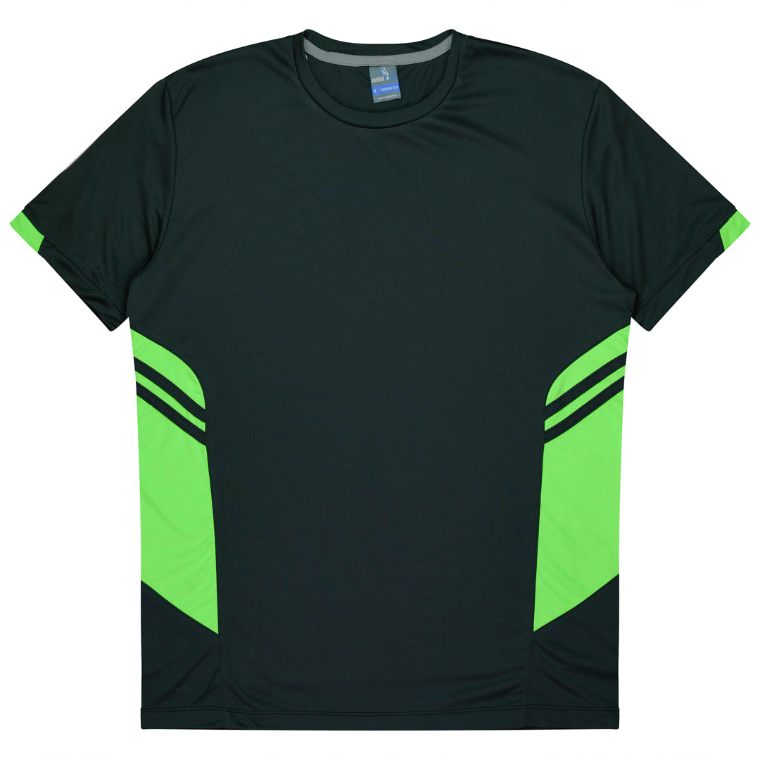 Aussie Pacific The Tasman Tee | Mens | Short Sleeve | Grey Base Slate/Neon Green Shirts & Tops