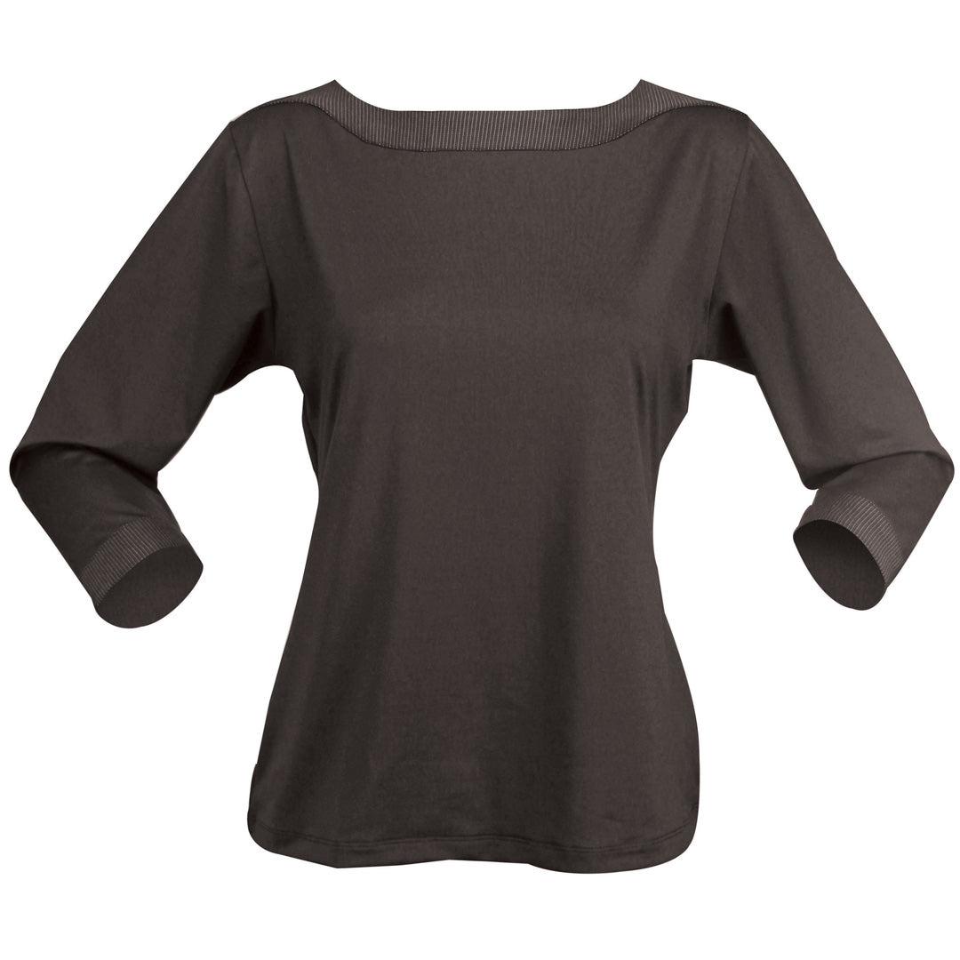 Stencil The Argent Top | Ladies | 3/4 Sleeve Charcoal Shirts & Tops