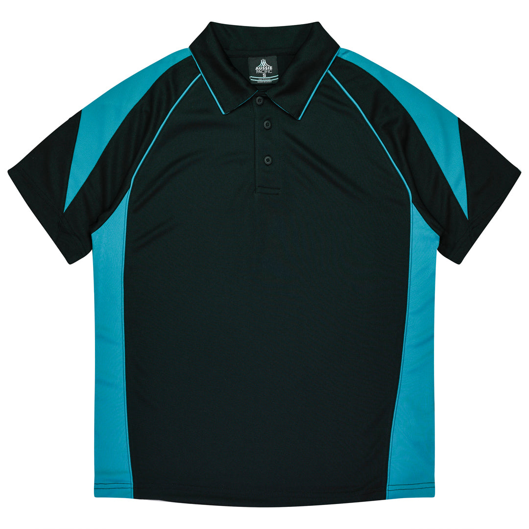 Aussie Pacific The Premier Polo | Mens Black/Teal Shirts & Tops