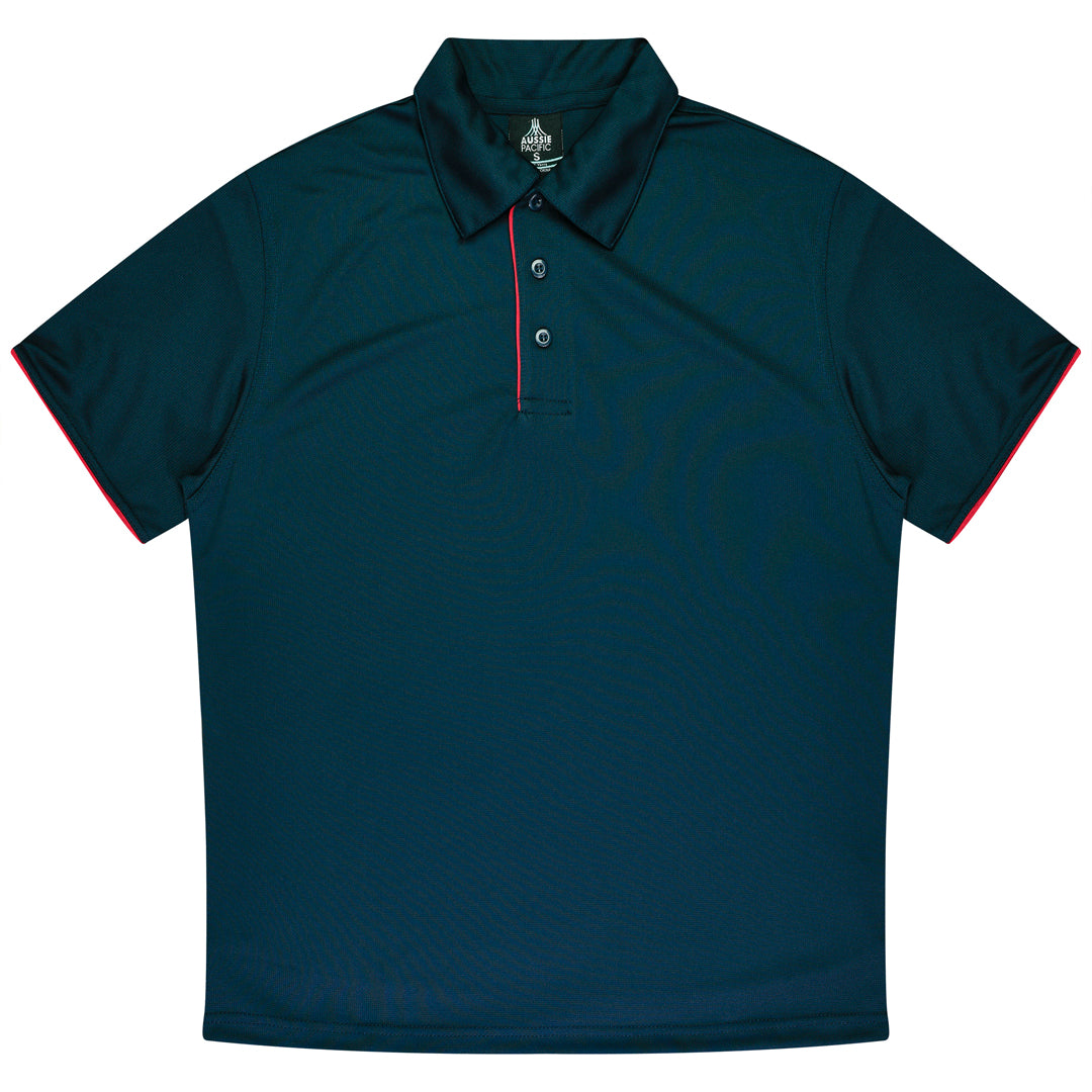 Aussie Pacific The Yarra Polo | Mens Navy/Red Shirts & Tops
