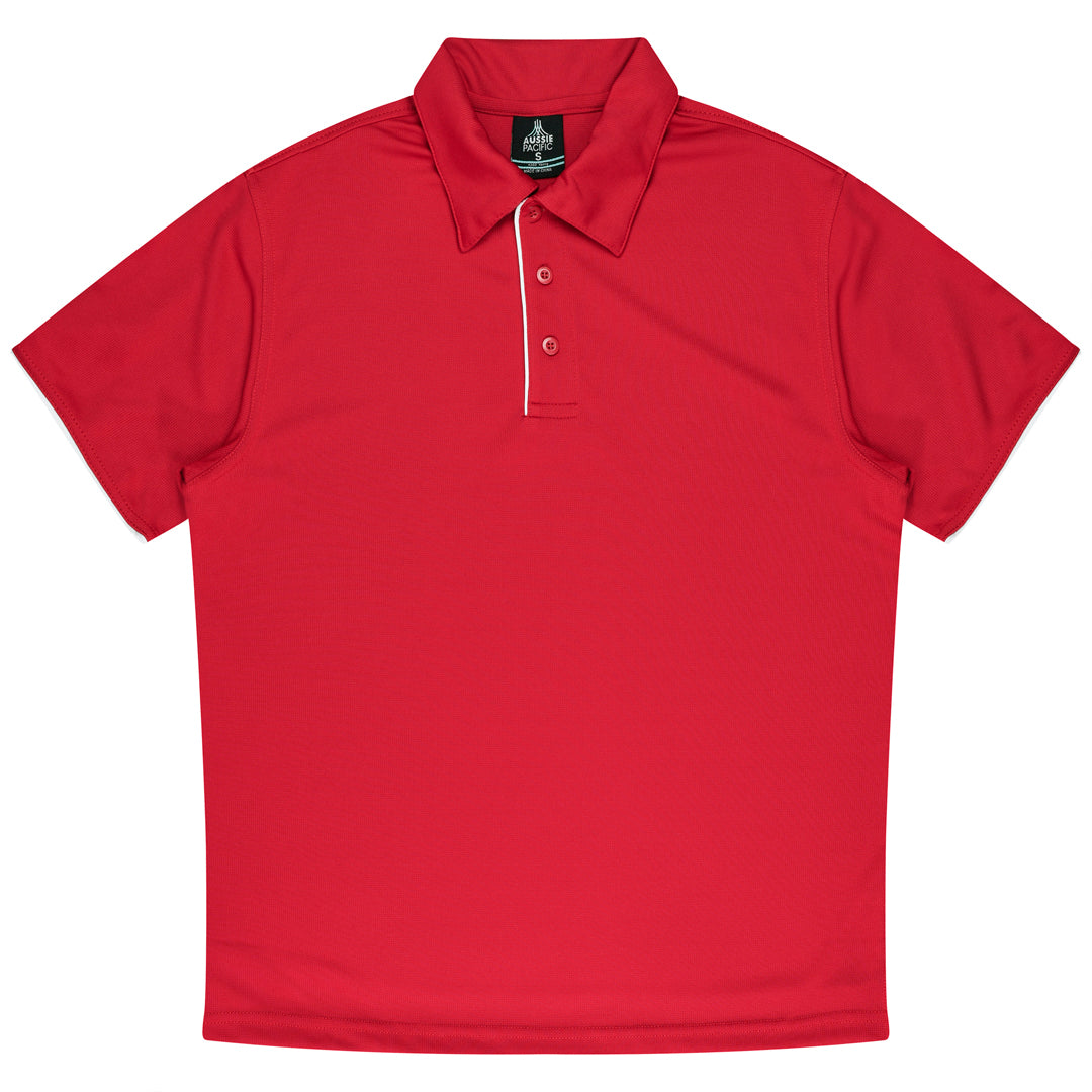 Aussie Pacific The Yarra Polo | Mens Red/White Shirts & Tops