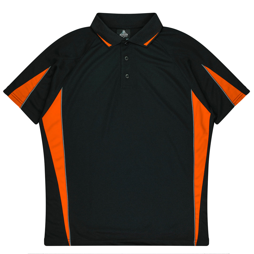 Aussie Pacific The Eureka Polo Shirt | Mens Black/Orange Shirts & Tops