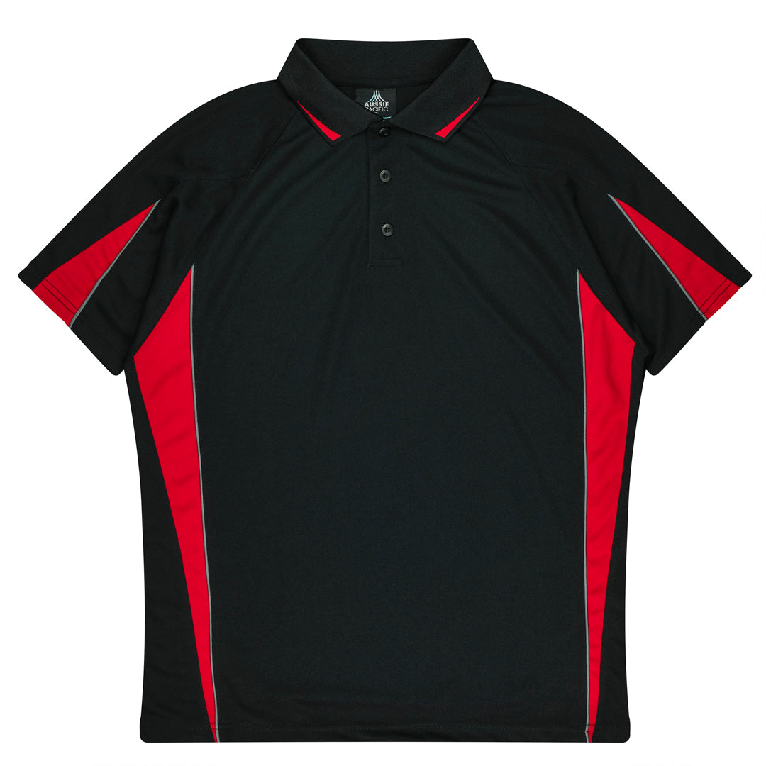 Aussie Pacific The Eureka Polo Shirt | Mens Black/Red Shirts & Tops