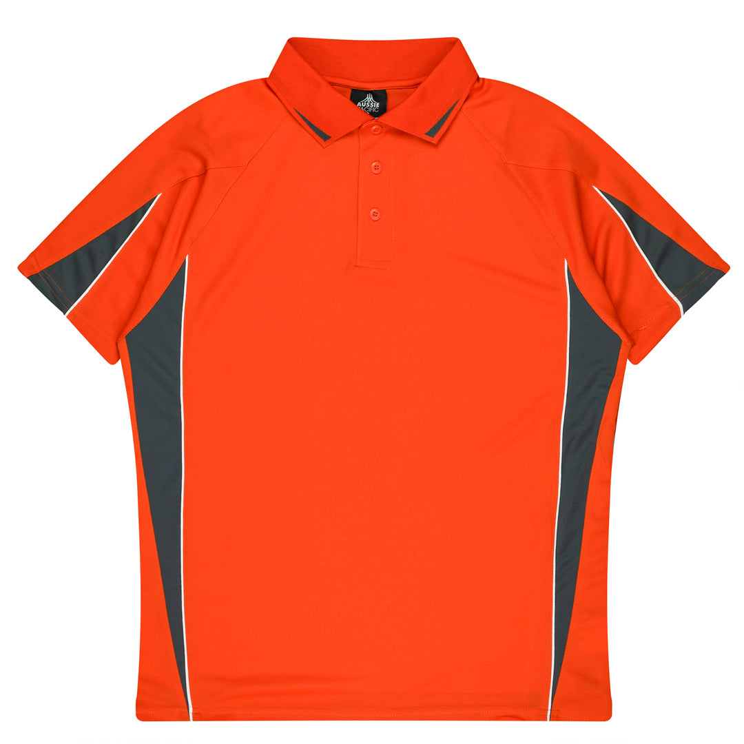 Aussie Pacific The Eureka Polo Shirt | Mens Orange/Charcoal Shirts & Tops