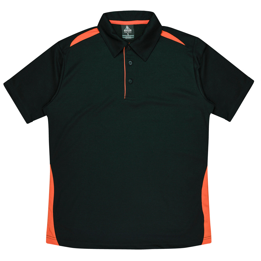 Aussie Pacific The Paterson Polo Shirt | Mens Black/Orange Shirts & Tops