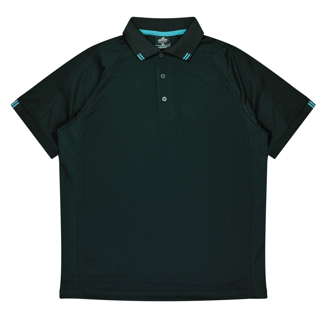 Aussie Pacific The Flinders Polo | Mens | Short Sleeve Black/Teal Shirts & Tops