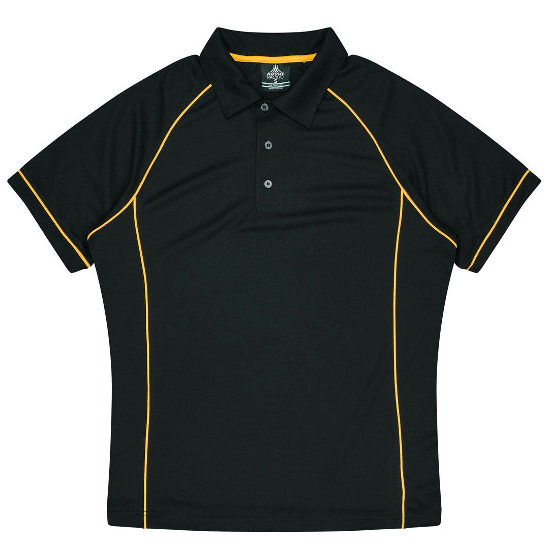 Aussie Pacific The Endeavour Polo | Mens | Short Sleeve Black/Gold Shirts & Tops