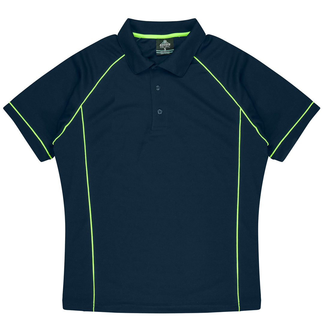 Aussie Pacific The Endeavour Polo | Mens | Short Sleeve Navy/Fluro Green Shirts & Tops
