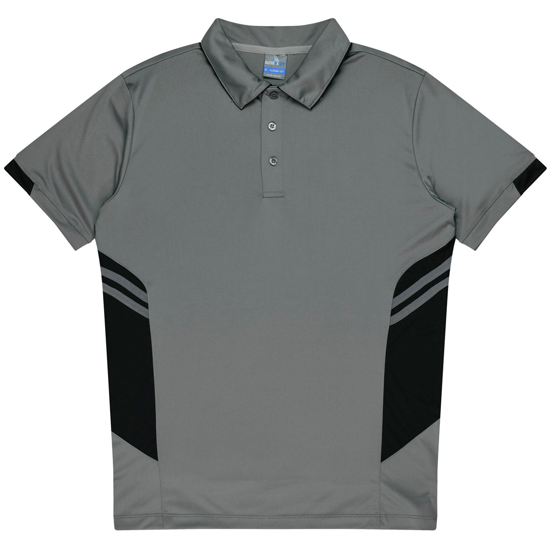 Aussie Pacific The Tasman Polo | Mens | Short Sleeve | Grey Base Ashe/Black Shirts & Tops