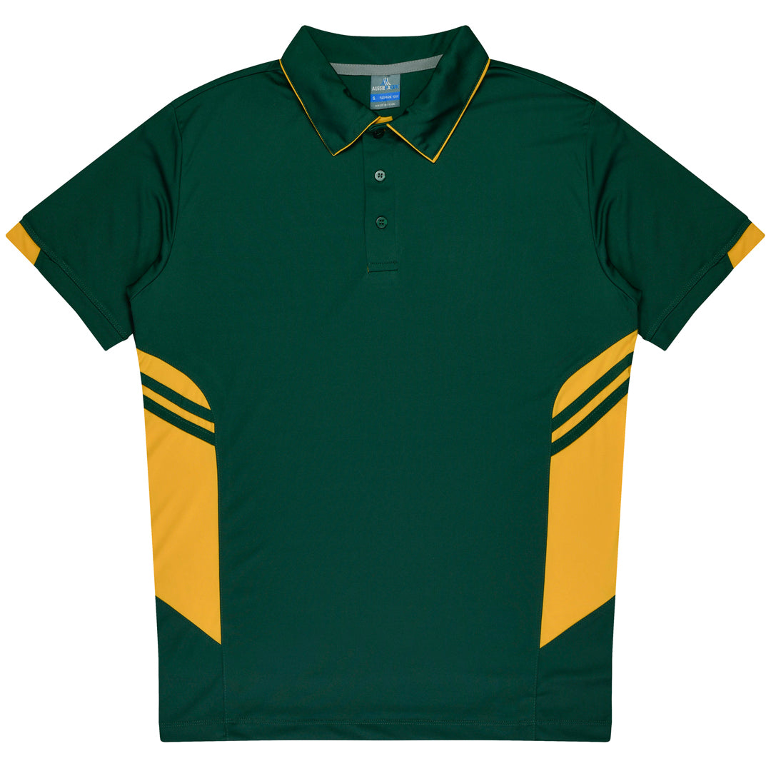 Aussie Pacific The Tasman Polo | Mens | Short Sleeve | Mixed Base Bottle/Gold Shirts & Tops