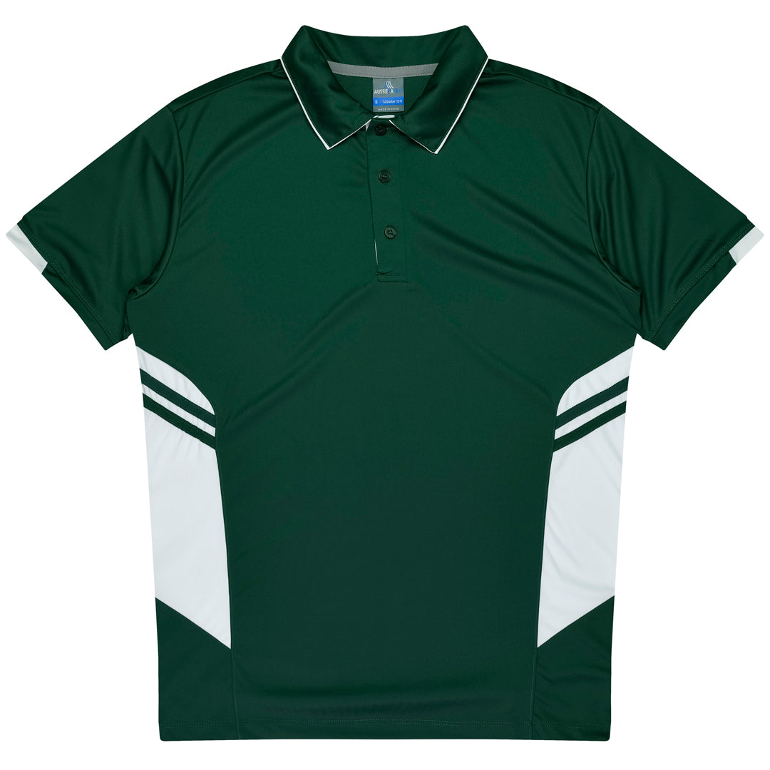 Aussie Pacific The Tasman Polo | Mens | Short Sleeve | Mixed Base Bottle/White Shirts & Tops