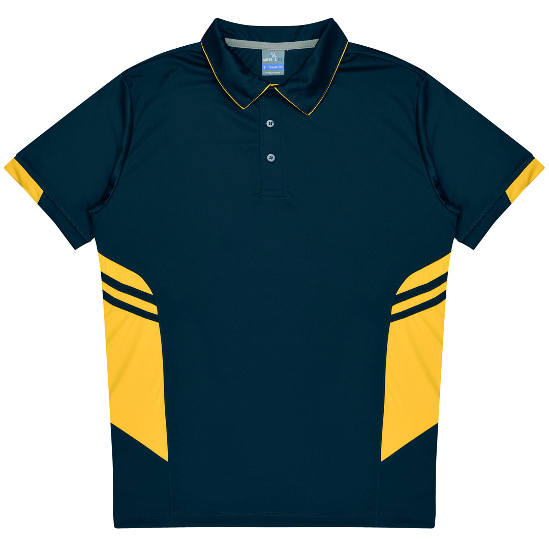 Aussie Pacific The Tasman Polo | Mens | Short Sleeve | Navy Base Navy/Gold Shirts & Tops