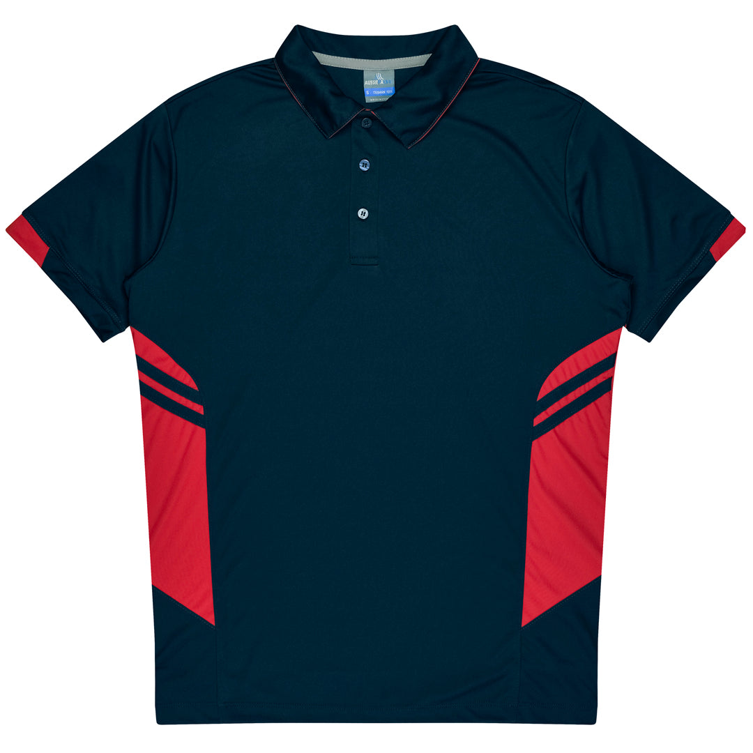 Aussie Pacific The Tasman Polo | Mens | Short Sleeve | Navy Base Navy/Red Shirts & Tops