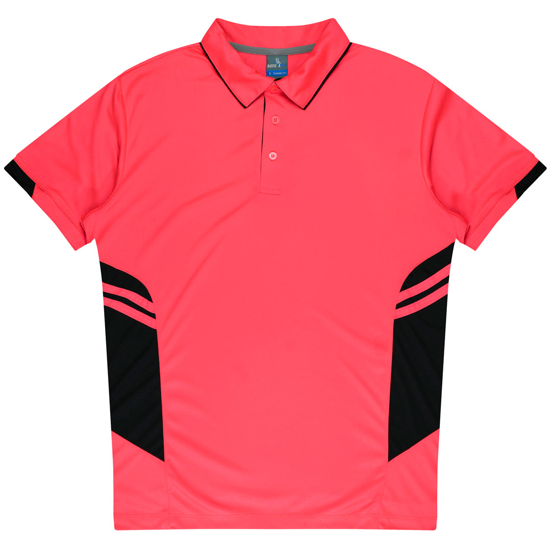 Aussie Pacific The Tasman Polo | Mens | Short Sleeve | Neon Base Neon Pink/Black Shirts & Tops