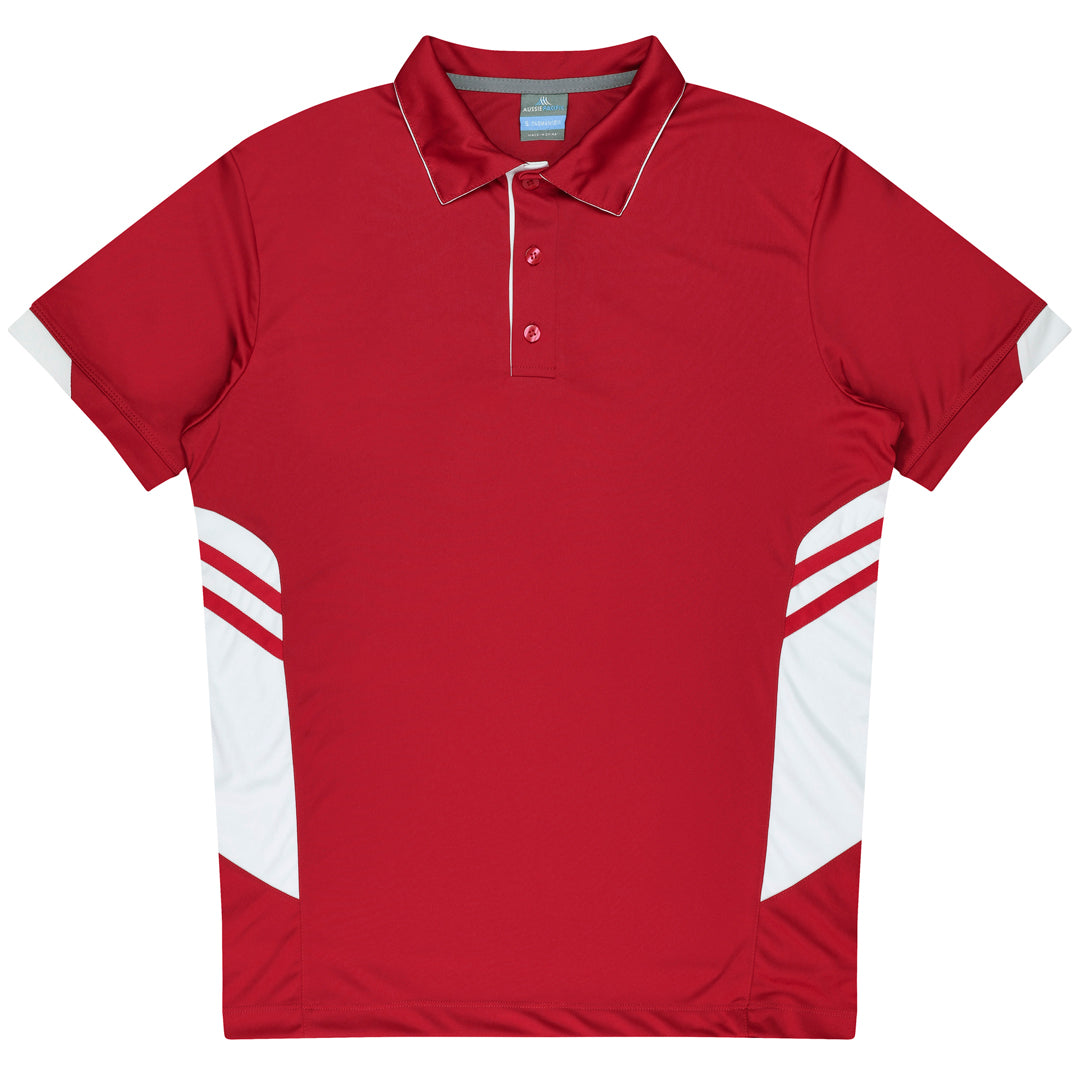 Aussie Pacific The Tasman Polo | Mens | Short Sleeve | Mixed Base Red/White Shirts & Tops