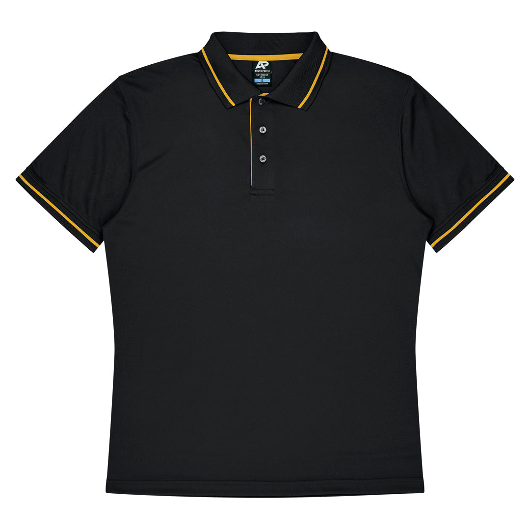 Aussie Pacific The Cottesloe Polo | Mens | Short Sleeve Black/Gold Shirts & Tops