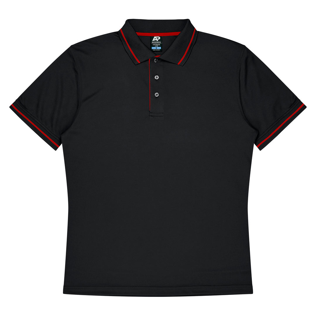 Aussie Pacific The Cottesloe Polo | Mens | Short Sleeve Black/Red Shirts & Tops