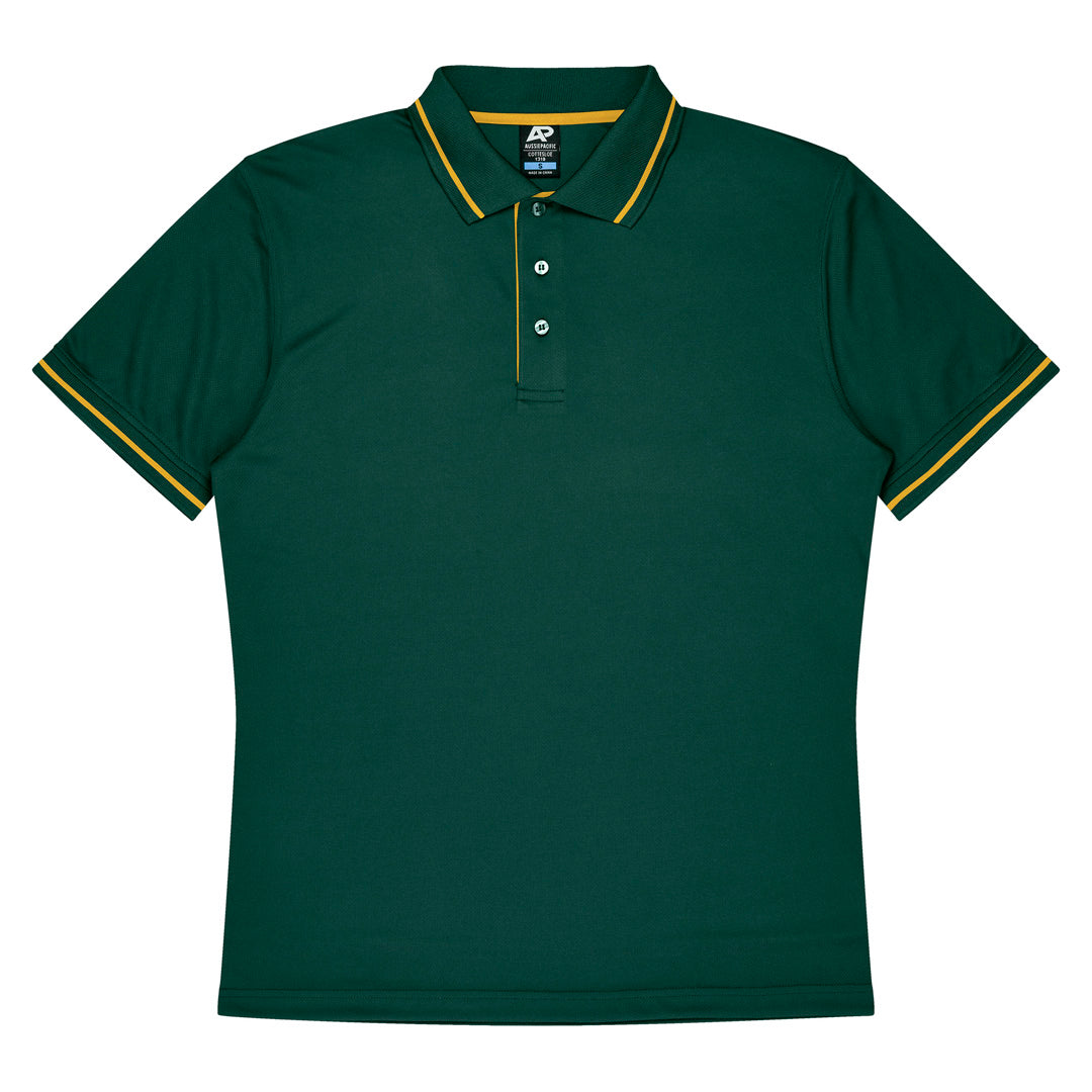 Aussie Pacific The Cottesloe Polo | Mens | Short Sleeve Bottle/Gold Shirts & Tops