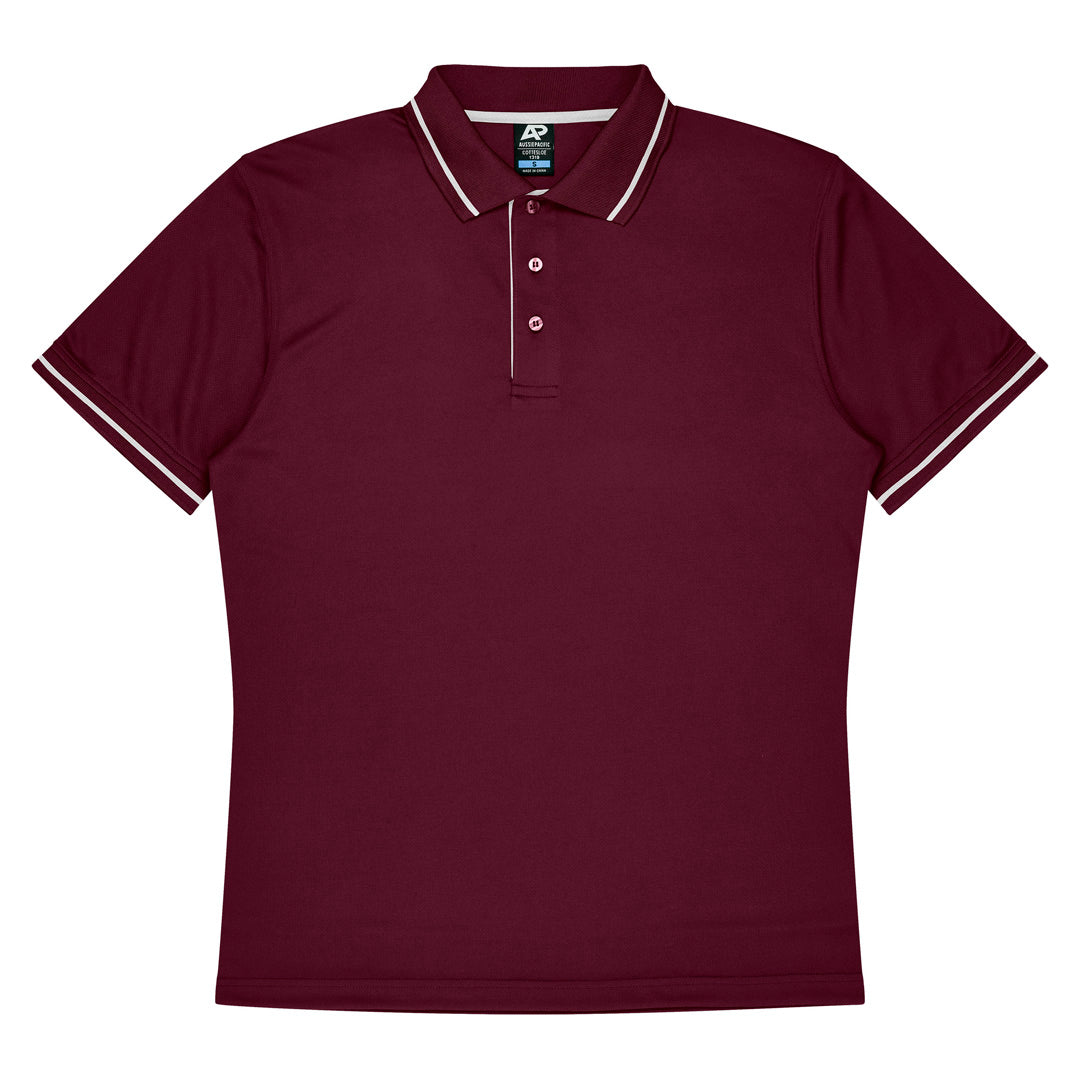 Aussie Pacific The Cottesloe Polo | Mens | Short Sleeve Maroon/White Shirts & Tops