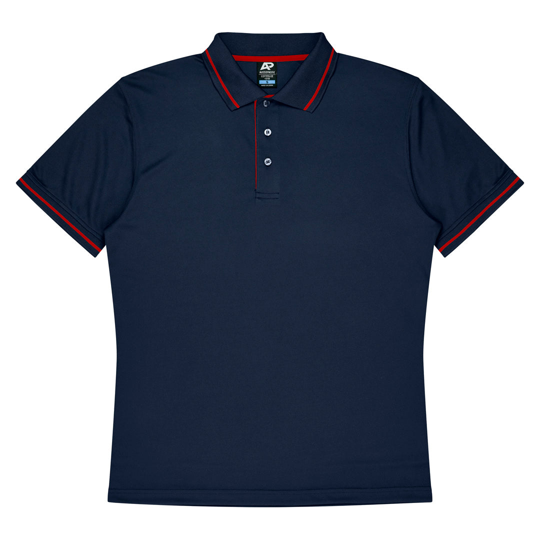 Aussie Pacific The Cottesloe Polo | Mens | Short Sleeve Navy/Red Shirts & Tops
