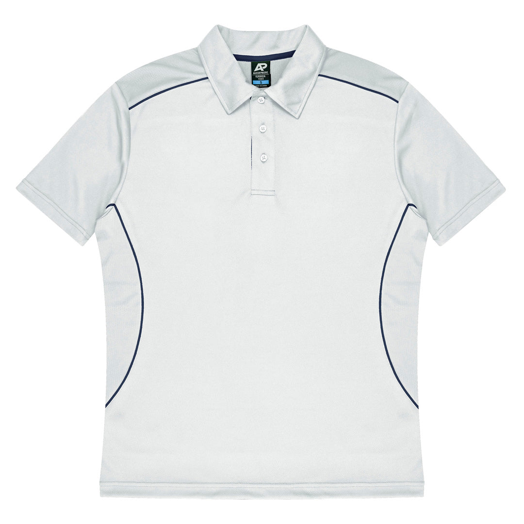 Aussie Pacific The Kuranda Polo | Mens | Short Sleeve White/Navy Shirts & Tops
