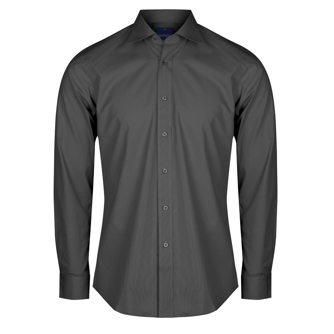 Gloweave The Nicholson Shirt | Mens | Slim Fit | Long Sleeve Charcoal Shirts & Tops