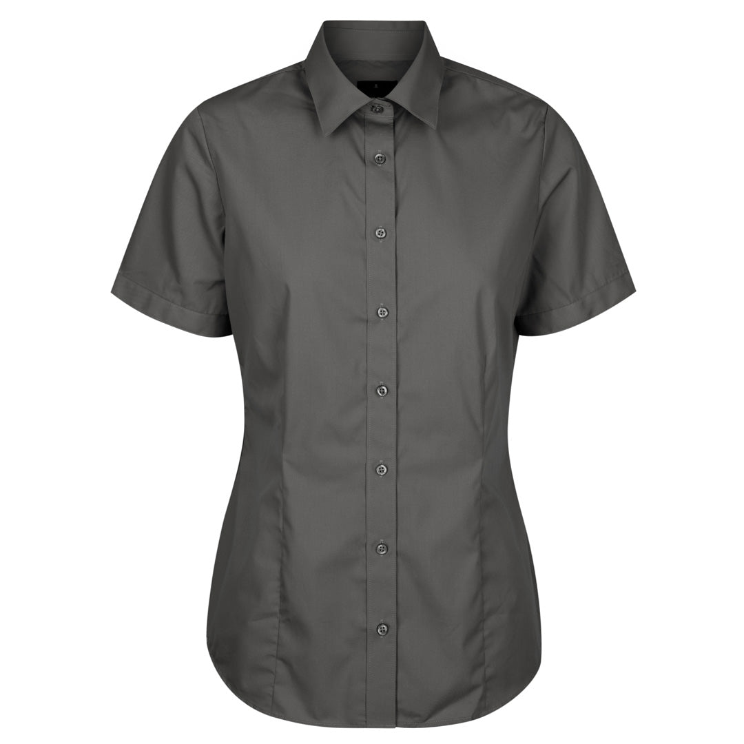 Gloweave The Nicholson Shirt | Ladies | Slim Fit | Short Sleeve Charcoal Shirts & Tops