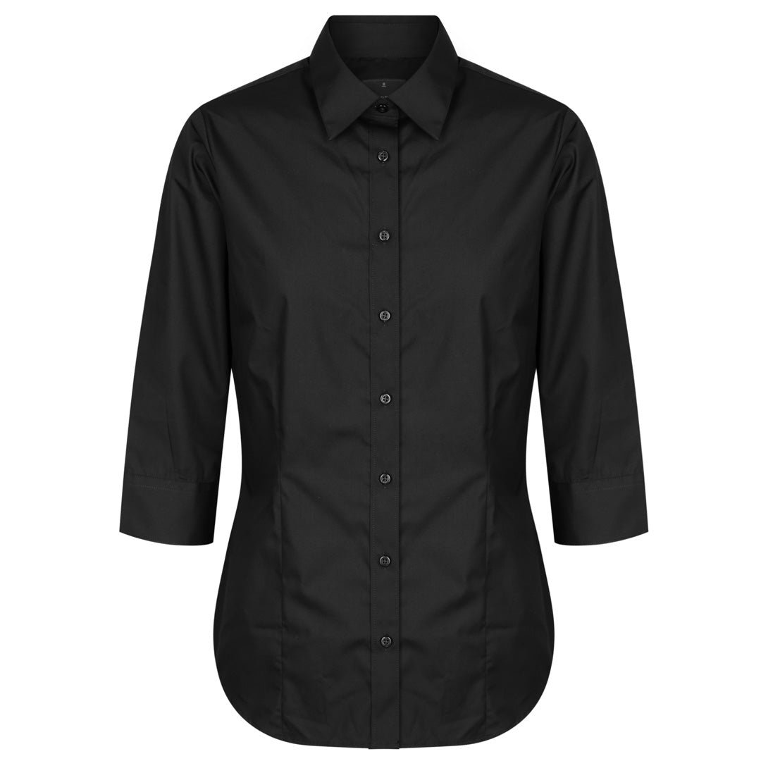 Gloweave The Nicholson Shirt | Ladies | Slim Fit | 3/4 Sleeve Black Shirts & Tops