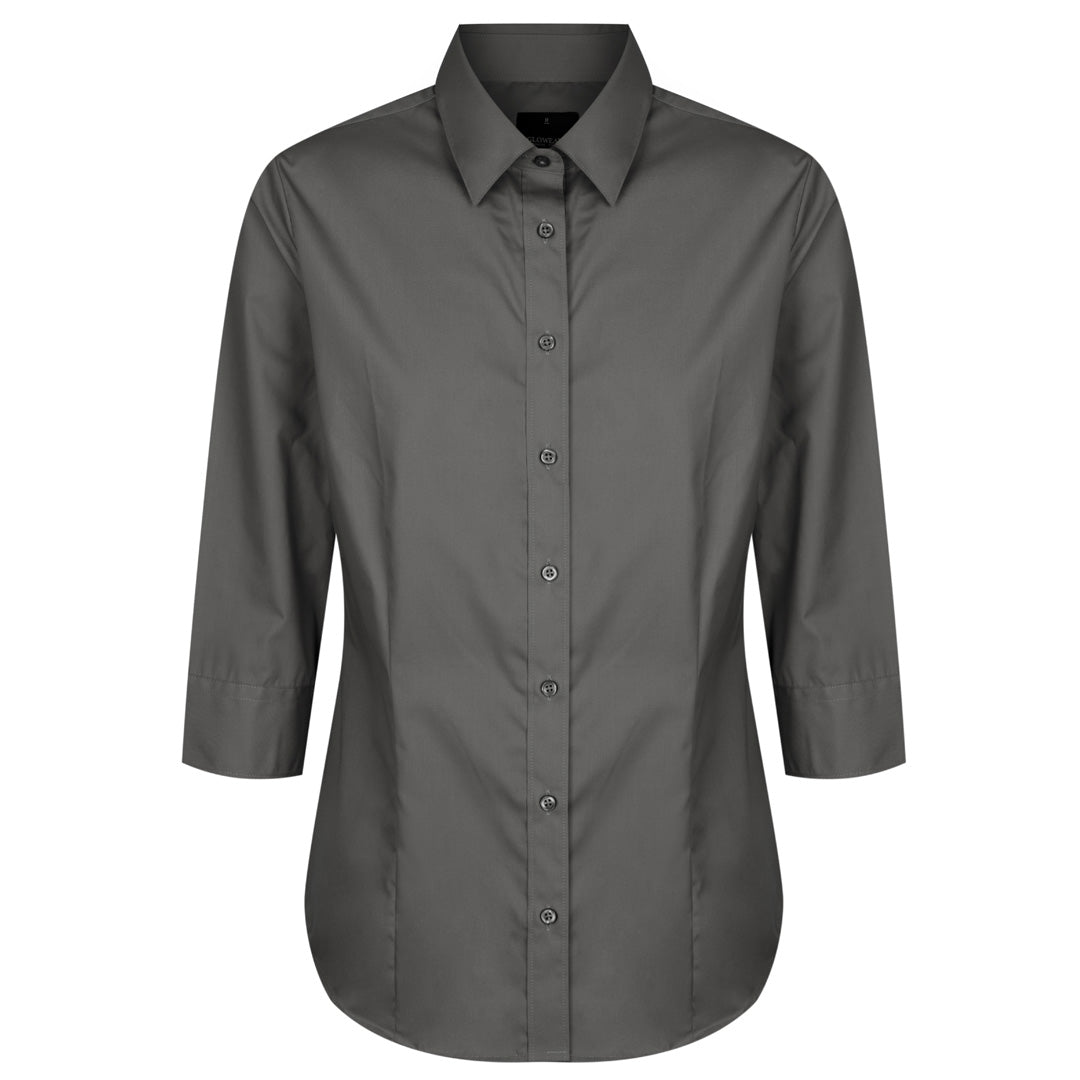 Gloweave The Nicholson Shirt | Ladies | Slim Fit | 3/4 Sleeve Charcoal Shirts & Tops