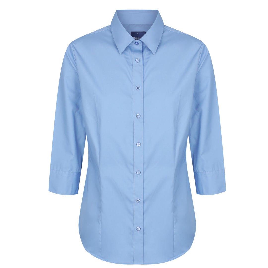 Gloweave The Nicholson Shirt | Ladies | Slim Fit | 3/4 Sleeve French Blue Shirts & Tops