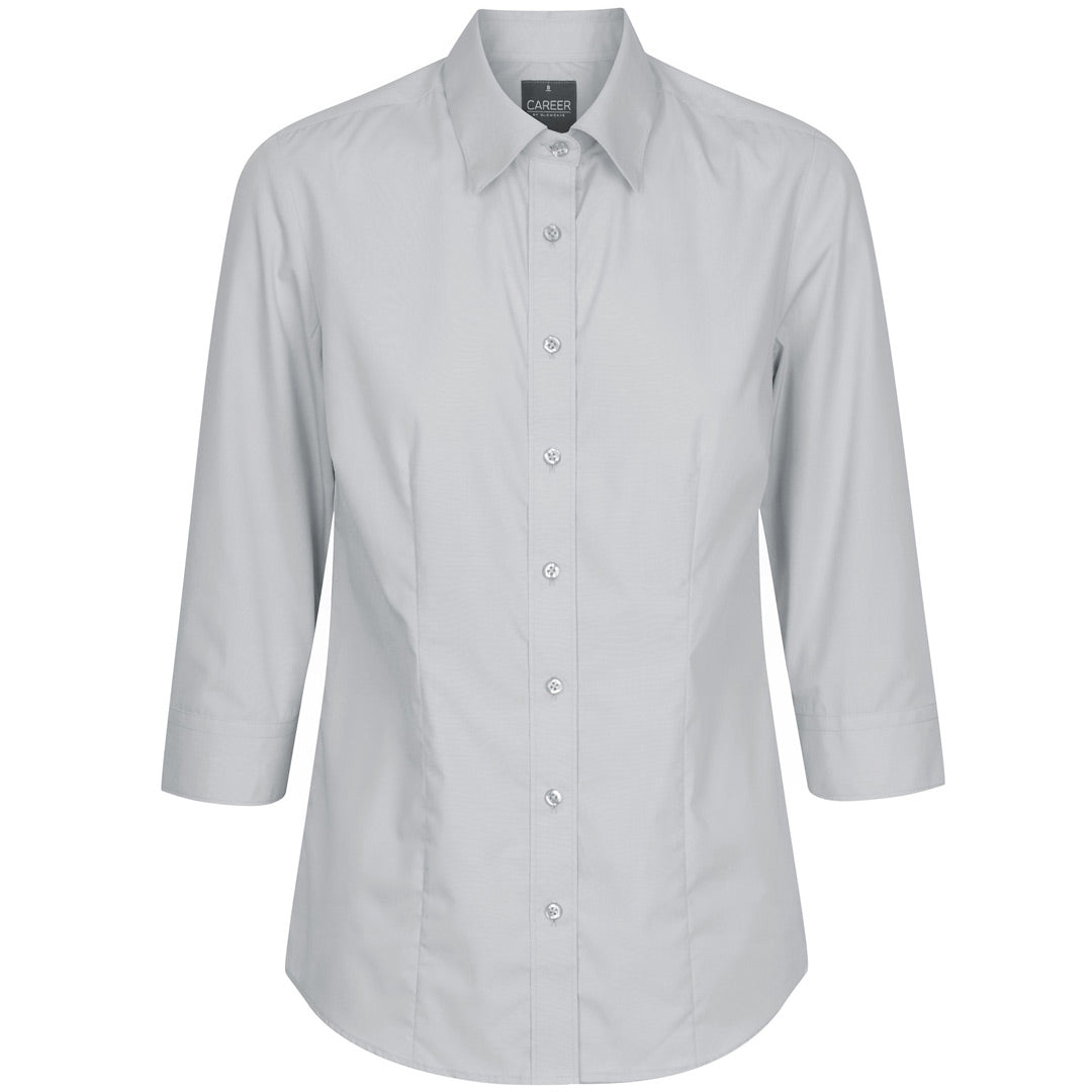 Gloweave The Nicholson Shirt | Ladies | Slim Fit | 3/4 Sleeve Silver Shirts & Tops