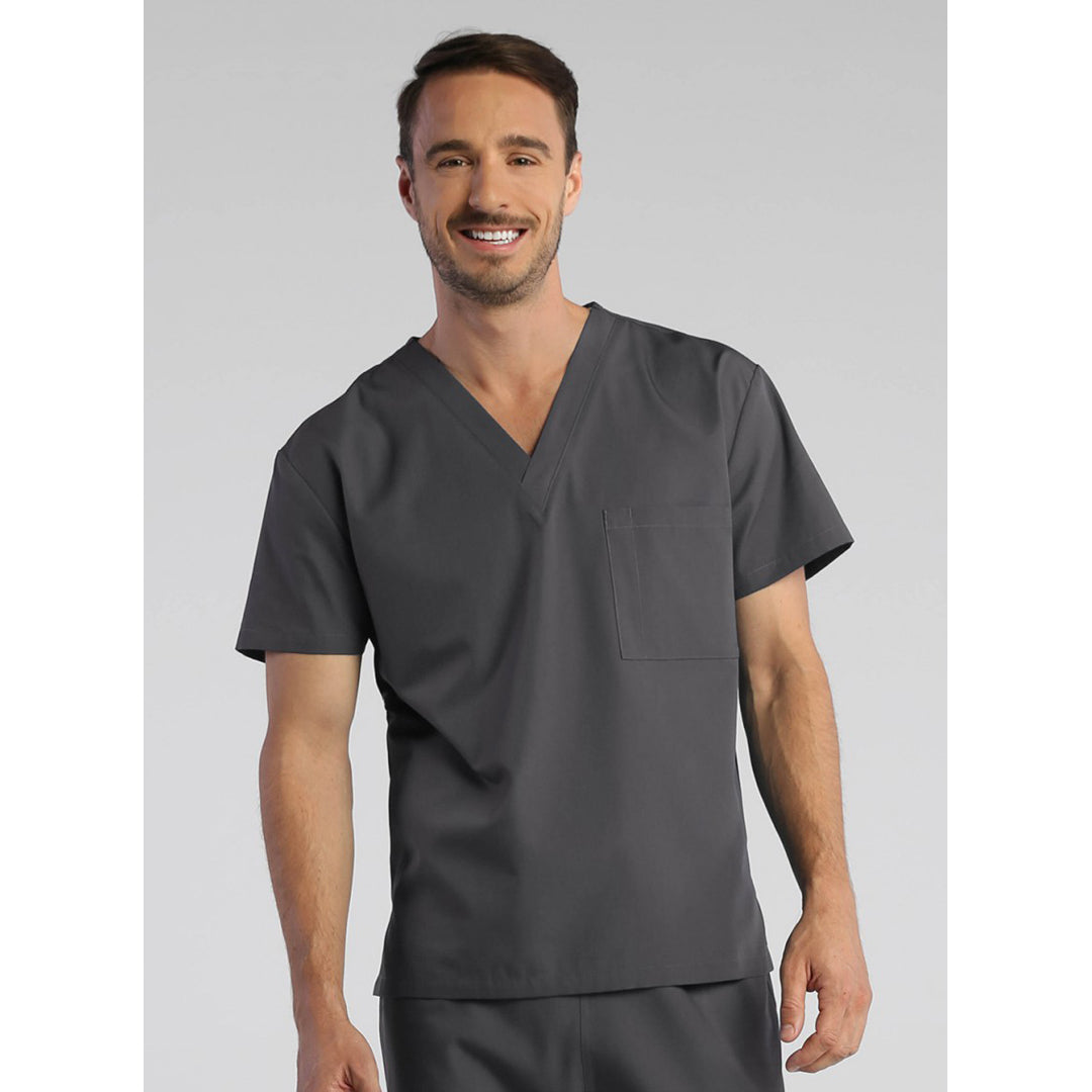 Maevn The Red Panda Scrub Top | Unisex Pewter Scrubs