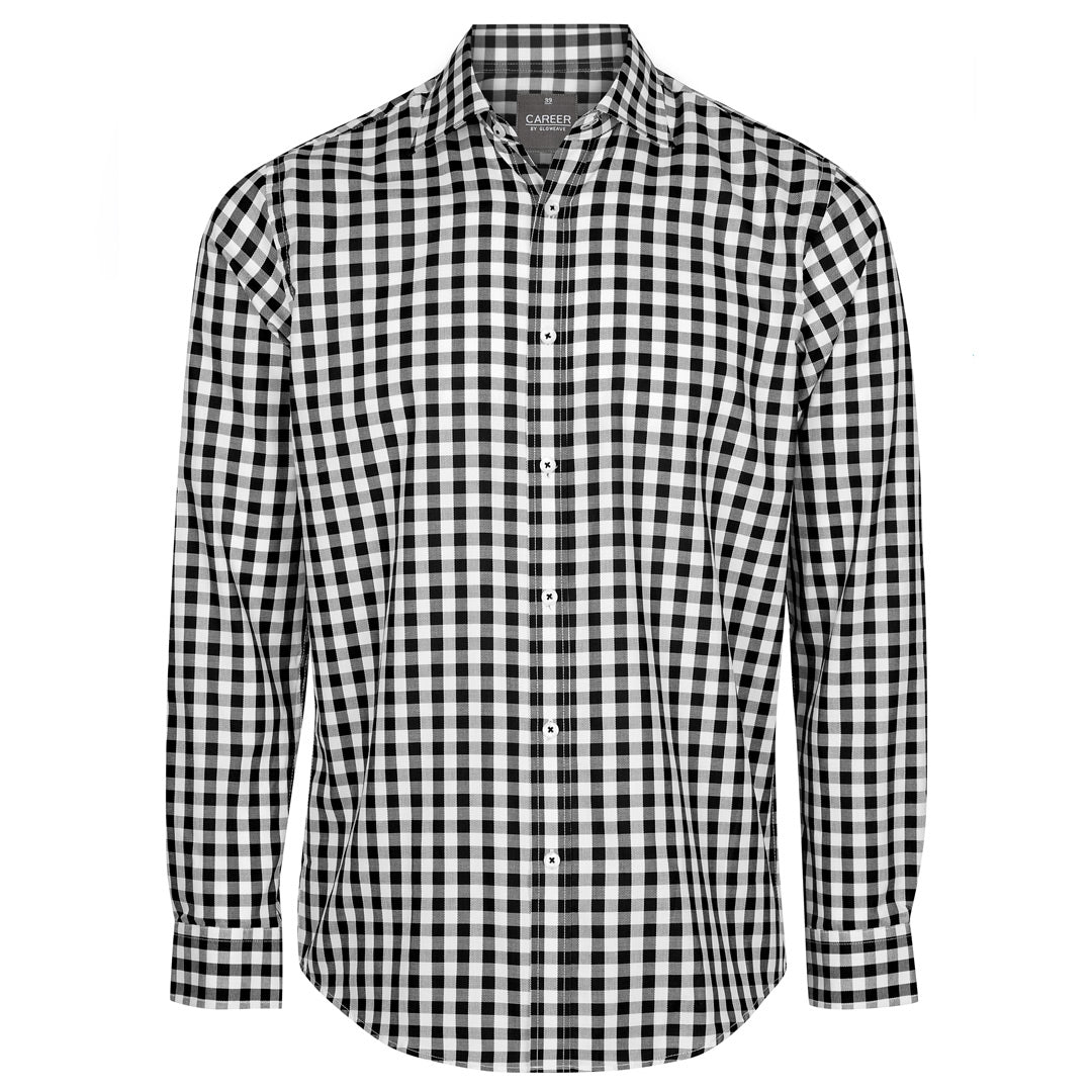 Gloweave The Degraves Oxford Check Shirt | Mens | Long Sleeve Black Shirts & Tops