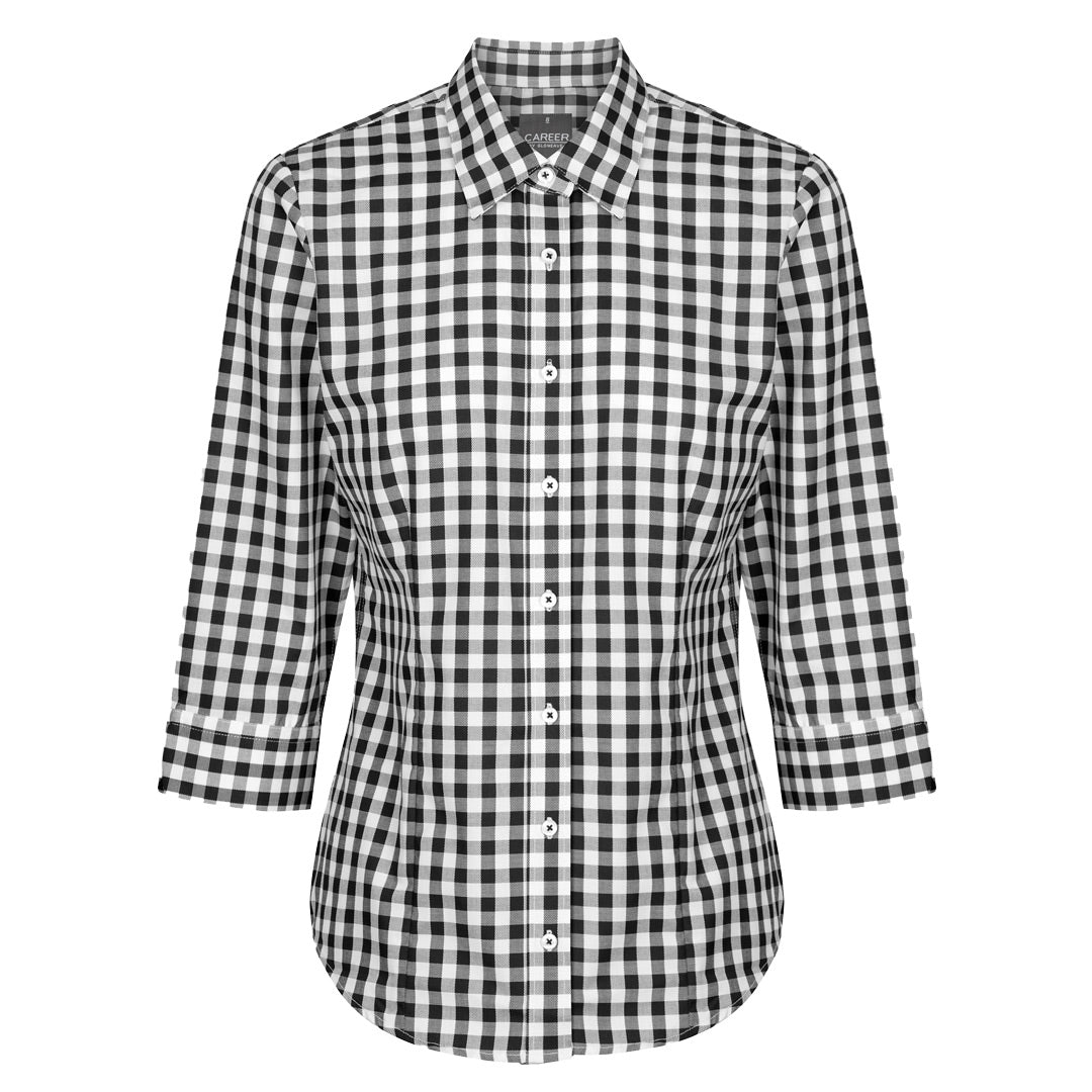Gloweave The Degraves Shirt | Ladies | 3/4 Sleeve Black Shirts & Tops