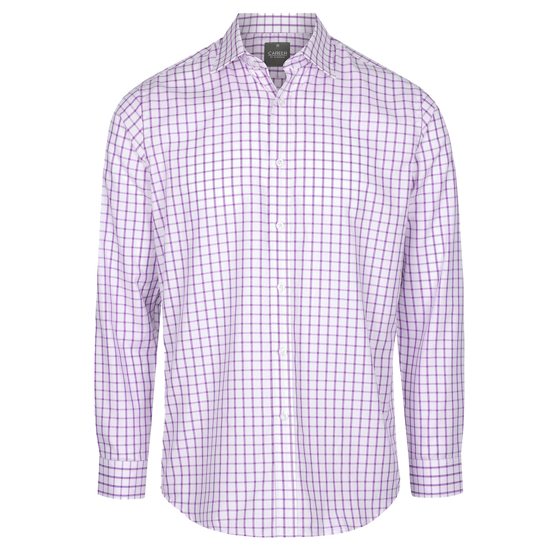 Gloweave The Bourke Oxford Check Shirt | Mens | Long Sleeve Lilac Shirts & Tops