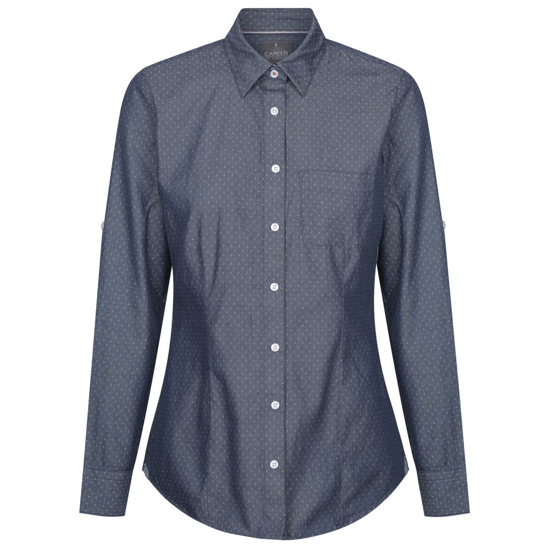 Gloweave The Wellington Shirt | Ladies | Long Sleeve Navy Shirts & Tops