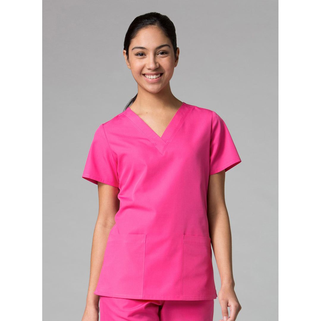 Maevn The Red Panda 2 Pocket Scrub Top | Ladies Candy Scrubs
