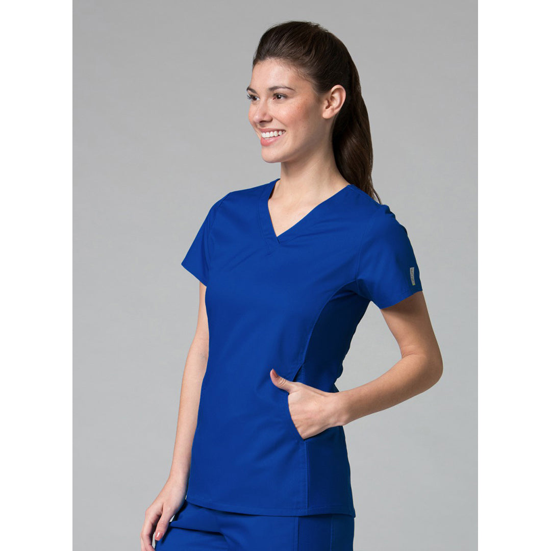 Maevn The EON Active Mesh Panel Scrub Top | Ladies Galaxy Scrubs