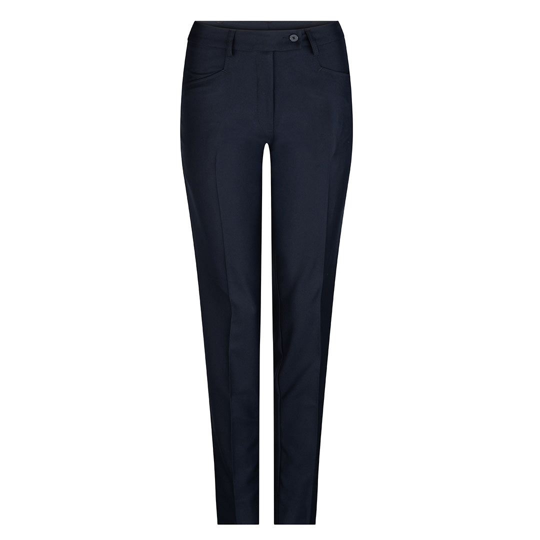 LSJ Collection The Slim Leg Low Rise Pant | Ladies | Poly Viscose Navy Pants