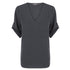 Gloweave The Reese V Neck Top | Ladies | Short Sleeve Charcoal Shirts & Tops