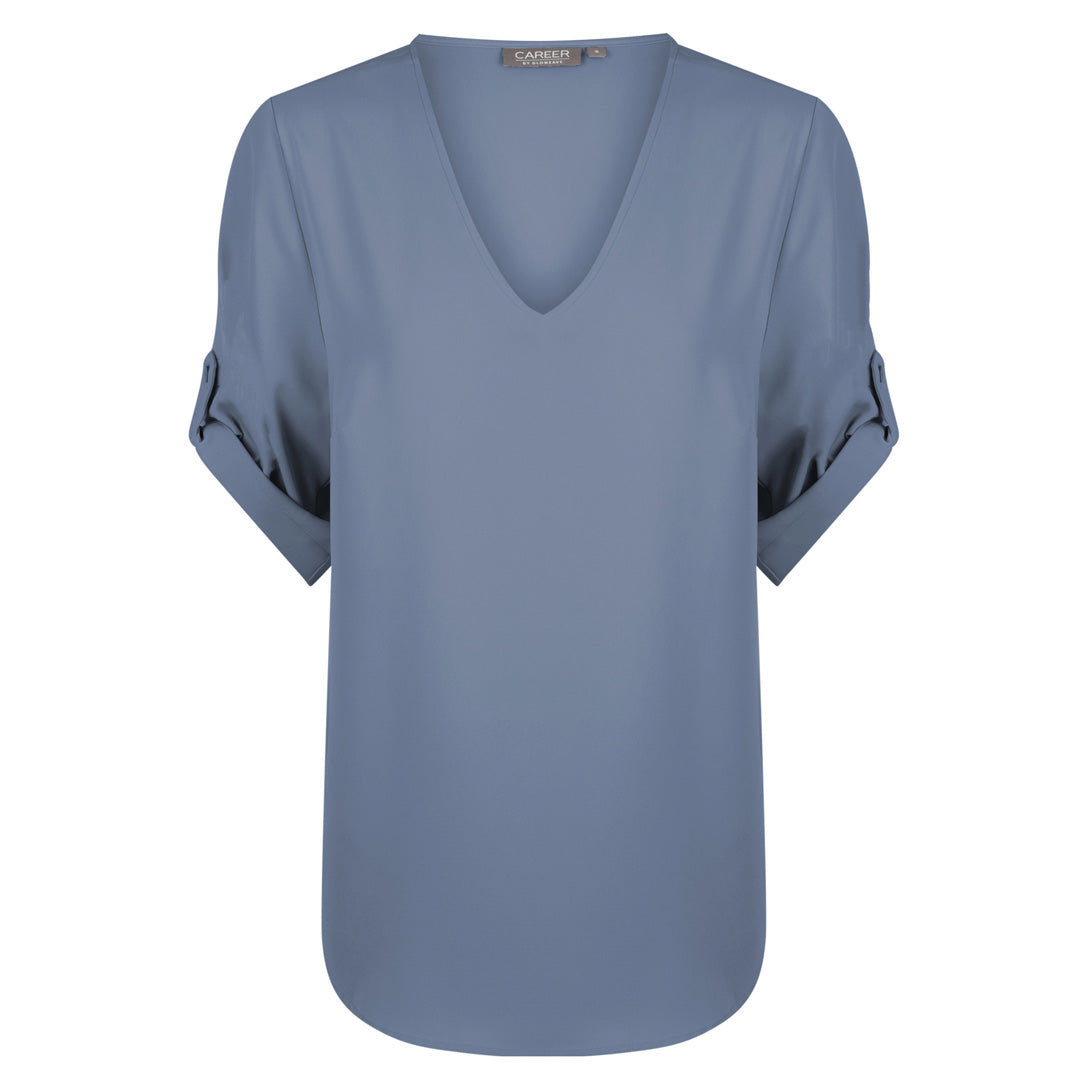 Gloweave The Reese V Neck Top | Ladies | Short Sleeve Denim Shirts & Tops