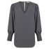 Gloweave The Cleo V Neck Top | Ladies Charcoal Shirts & Tops