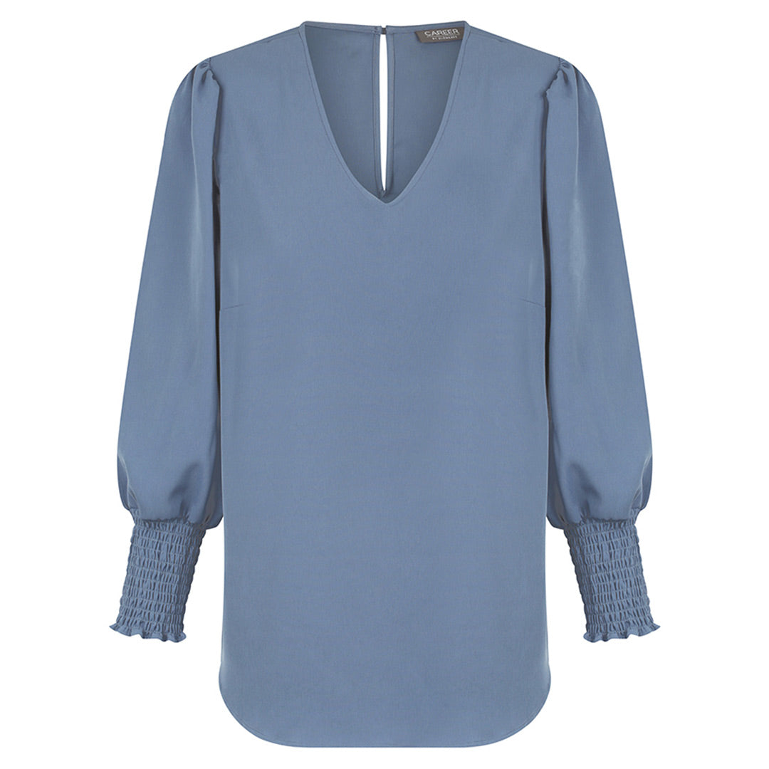 Gloweave The Cleo V Neck Top | Ladies Denim Shirts & Tops