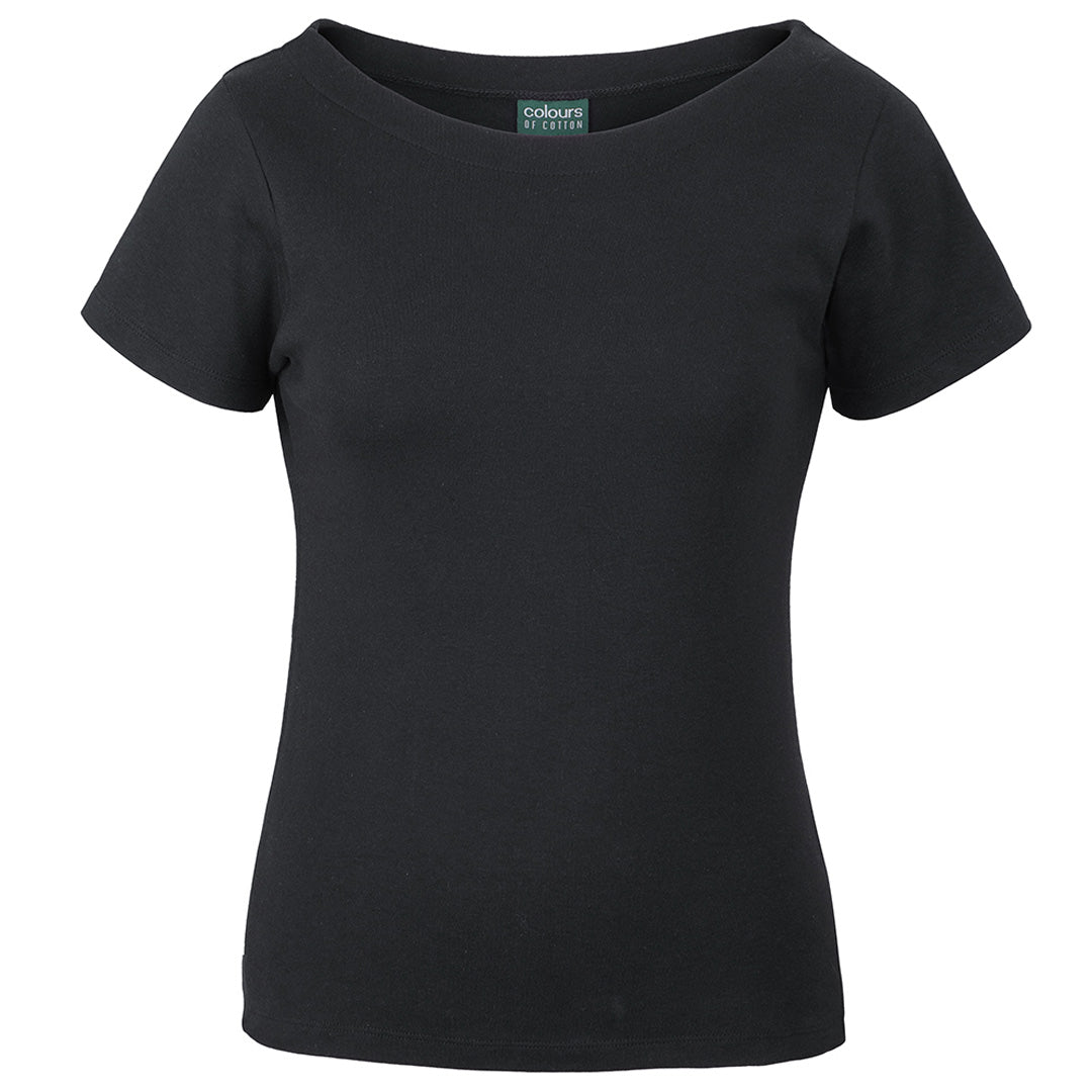 Jbs Wear The Boat Neck Tee | Short Sleeve | Ladies Black Shirts & Tops