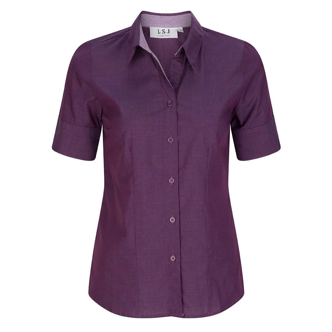 LSJ Collection The End on End Shirt | Ladies | Short Sleeve Plum Shirts & Tops