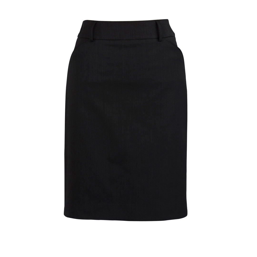 Biz Corporates The Cool Stretch Pleat Skirt | Ladies Black Skirts